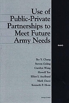 Use of public-private partnerships to meet future Army needs