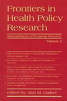 Frontiers in health policy research