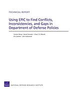 Using EPIC to find conflicts, inconsistencies, and gaps in Department of Defense policies