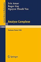 Analyse complexe : proceedings of the Journées Fermat : Journées SMF held at Toulouse, May 24-27, 1983