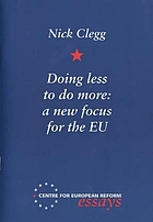 Doing less to do more : a new focus for the EU