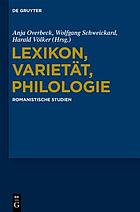 Lexikon, Varietät, Philologie Romanistische Studien ; Günter Holtus zum 65. Geburtstag