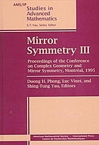 Proceedings of the Conference on Complex Geometry and Mirror Symmetry, Montréal, 1995
