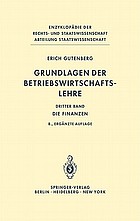 Grundlagen der Betriebswirtschaftslehre/ 3, Die Finanzen