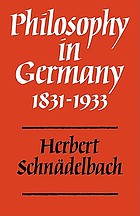 Philosophy in Germany, 1831-1933