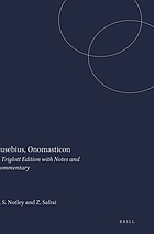 The Onomasticon : Palestine in the fourth century A.D