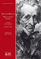 Hector Berlioz : miscellaneous studies