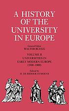 A history of the university in Europe