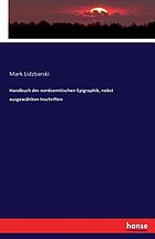 Handbuch der nordsemitischen Epigraphik : nebst ausgewählten Inschriften