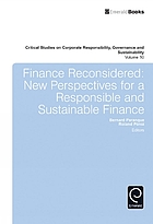 Finance reconsidered : new perspectives for a responsible and sustainable finance