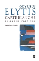 Carte Blanche : selected writings