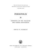 Persepolis II : contents of the treasury and other discoveries