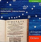 Sidereus nuncius, or, The Sidereal messenger