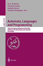 Automata, languages and programming : 30th international colloquium, ICALP 2003, Eindhoven, the Netherlands, June 30-July 4, 2003 : proceedings