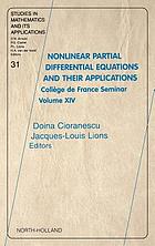 Nonlinear partial differential equations and their applications : Collège de France seminar