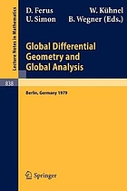 Global differential geometry and global analysis : proceedings of a conference held in Berlin, November 21-24, 1979