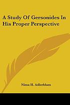A study of Gersonides in his proper perspective