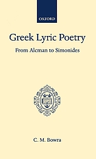 Greek lyric poetry from Alcman to Simonides