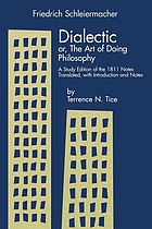 Dialectic, or, The art of doing philosophy : a study edition of the 1811 notes