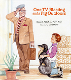 One TV blasting and a pig outdoors