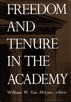 Freedom and tenure in the academy