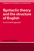Syntactic theory and the structure of english.