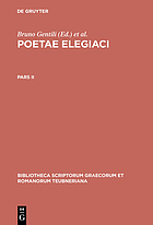 Poetae elegiaci testimonia et fragmenta. Pars altera