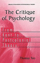 The critique of psychology : from Kant to postcolonial theory