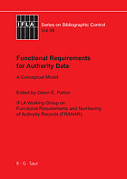 Functional requirements for authority data : a conceptual model
