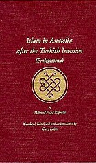 Islam in Anatolia after the Turkish invasion : (prolegomena)