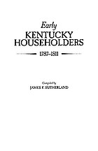 Early Kentucky householders, 1787-1811
