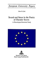 Sound and sense in the poetry of Theodor Storm; a phonological-statistical study
