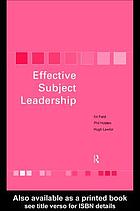 Effective subject leadership