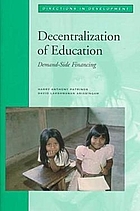 Decentralization of education : demand-side financing