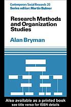 Research methods and organization studies
