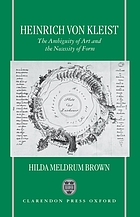 Heinrich Von Kleist : the ambiguity of art and the necessity of form