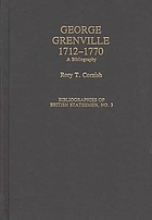 George Grenville, 1712-1770 : a bibliography