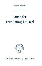 Guide for translating Husserl.
