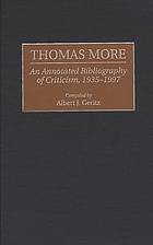 Thomas More : an annotated bibliography of criticism, 1935-1997