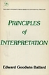 Principles of interpretation 著者： Edward G Ballard