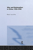 War and nationalism in China, 1925-1945