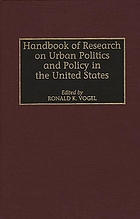 Handbook of research on urban politics and policy in the United States
