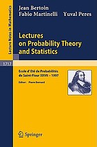 Lectures on probability theory and statistics : Ecole d'été de probalités de Saint-Flour XXVII, 1997