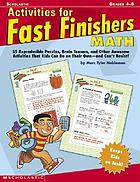 Activities for fast finishers : Math