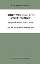 Logic, meaning, and computation : essays in memory of Alonzo Church