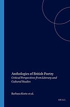 Anthologies of British poetry : critical perspectives from literary and cultural studies