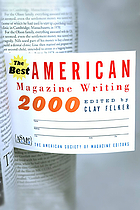 The best American magazine writing 2000