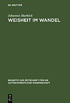 Weisheit im Wandel : Untersuchungen zur Weisheitstheologie bei Ben Sira