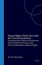Human rights : thirty years after the Universal declaration : commemorative volume on the occasion of the thirtieth anniversary of the Universal declaration of human rights