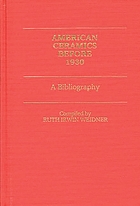 American ceramics before 1930 : a bibliography